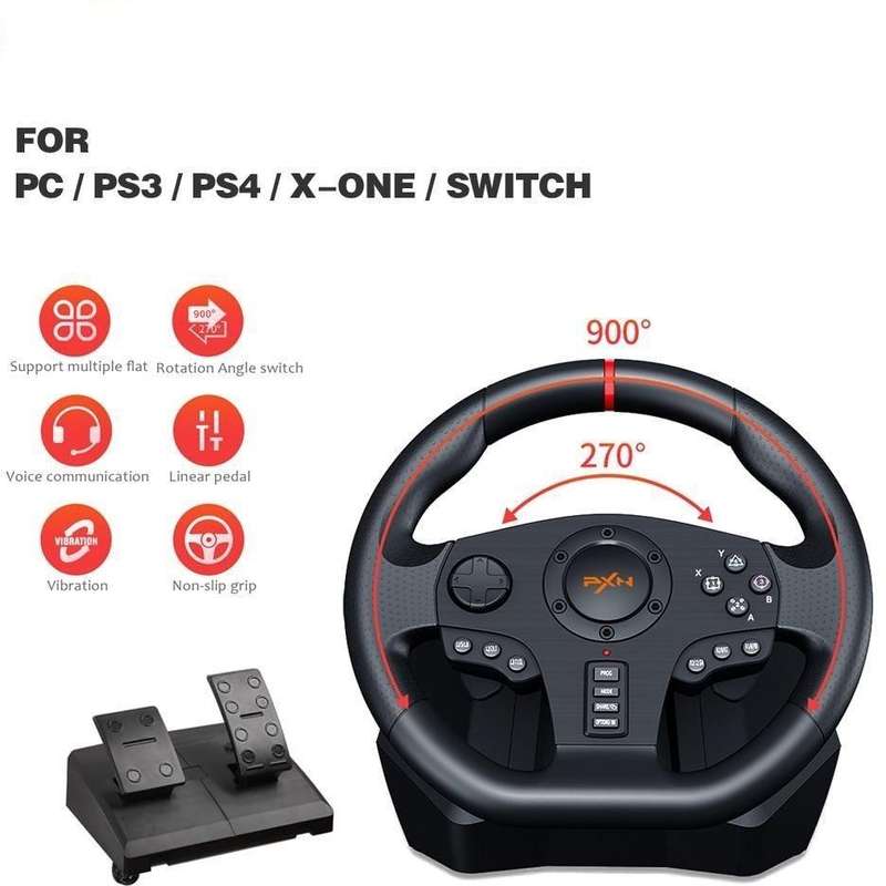 PXN V900 Gaming Racing Wheel  Force Feedback Steering Wheel for PC, PS3, PS4, Xbox One, Xbox Series