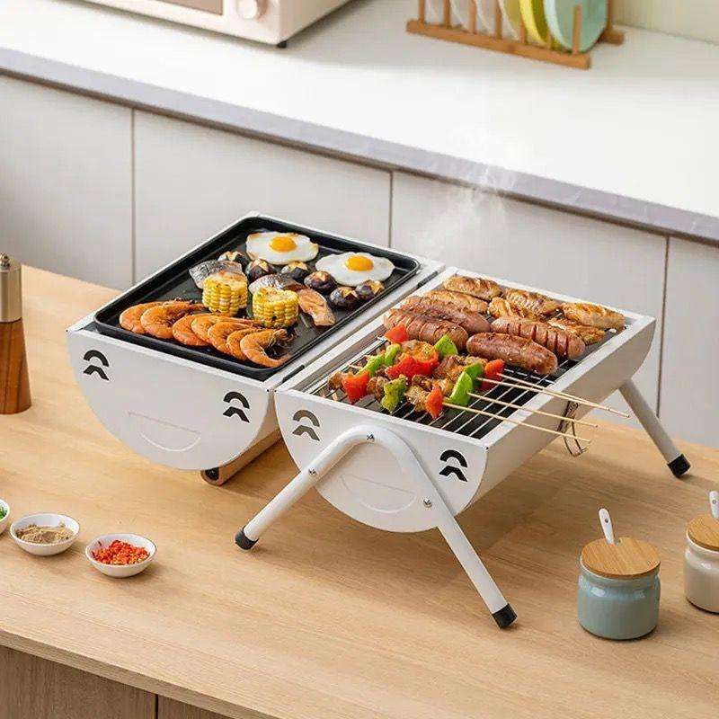 Portable Outdoor Mini BBQ Grill  Camping Barbecue Charcoal Stove for Picnics & Braais