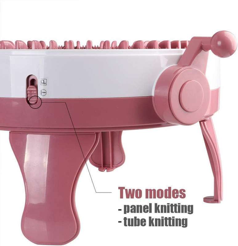 48-Needle Rotary Knitting Machine Kit  Hand-Cranked Circular Loom for DIY Scarves, Hats, and Socks