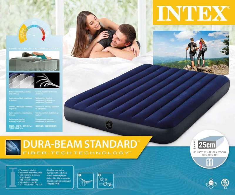Intex Queen Dura-Beam Classic Downy Airbed - Unrivalled Comfort & Durability for Any Occasion