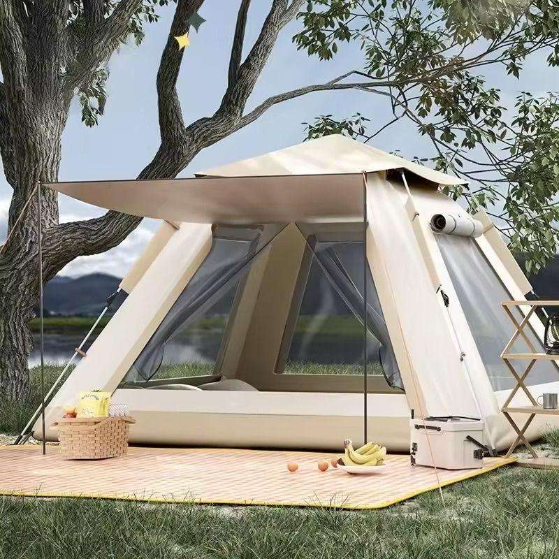 4-Person Double Layer Automatic Pop-Up Camping Tent - 240x240cm, Waterproof 2000MM, All Season
