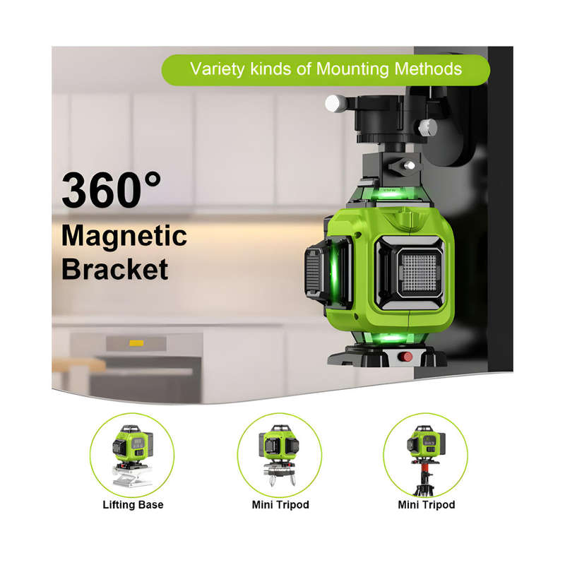 4D Laser Level 360° Green Line Self-Leveling Laser Tool  Horizontal & Vertical Precision