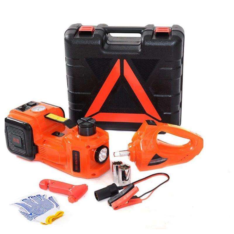 5 Ton 12V Electric Hydraulic Floor Jack Set with Impact Wrench  JG20375053 Car Lifting Kit with LED