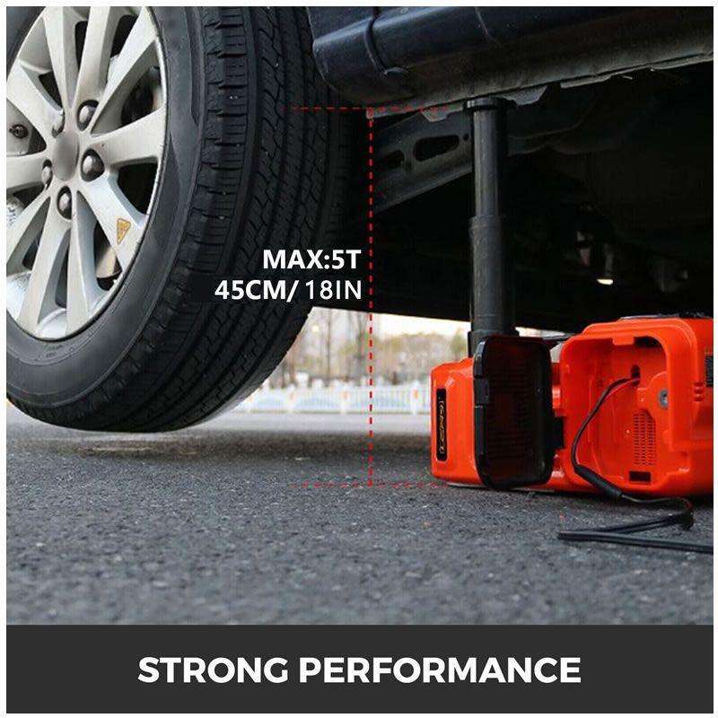 5 Ton 12V Electric Hydraulic Floor Jack Set with Impact Wrench  JG20375053 Car Lifting Kit with LED