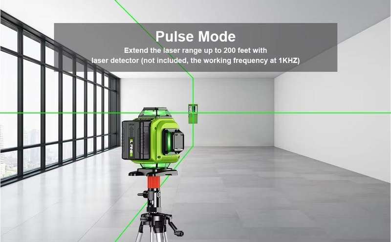 16-Line 4D Green Cross Laser Level Self-Leveling Measuring Tool with Protective Gloves