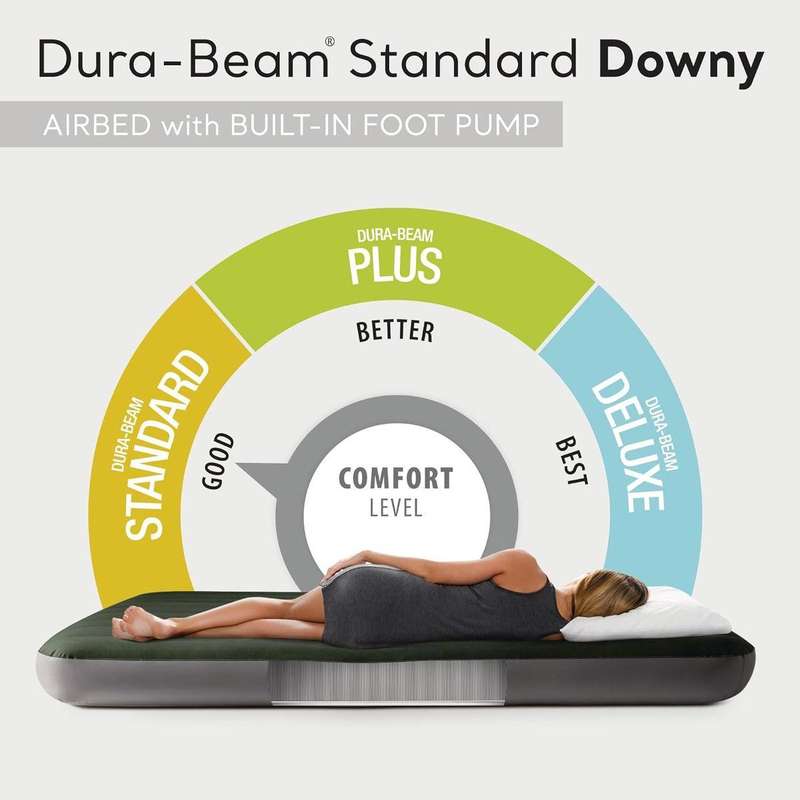 Intex Double Dura-Beam Downy Airbed - Superior Comfort & Portability for Any Occasion
