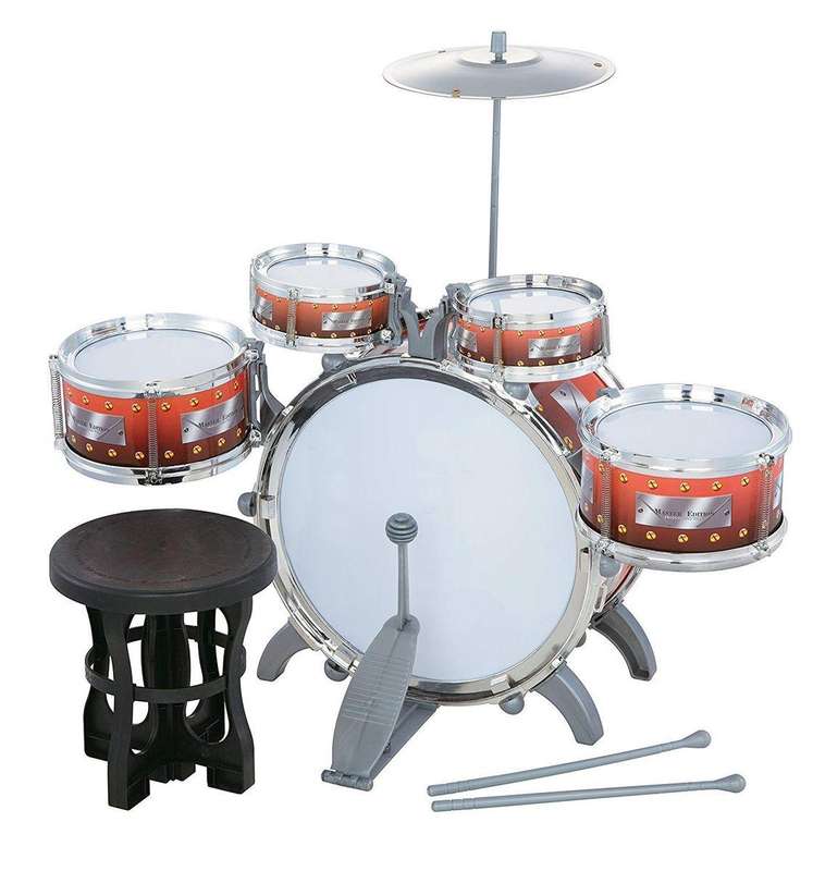 Kids' Junior 5-Piece Drum Set  Complete Musical Instrument Kit with Stool & Sticks  Ideal for Young