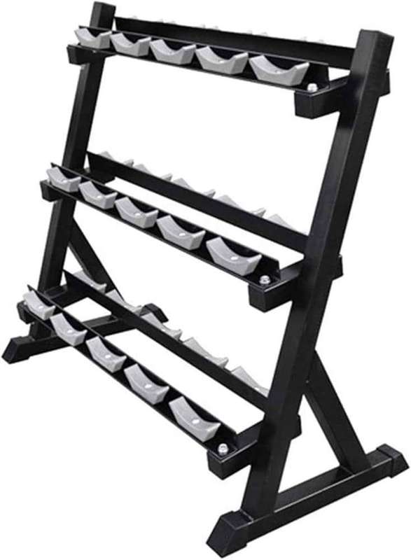 3 Tier Dumbbell Rack with Brackets  Heavy-Duty Free Weight Storage Stand for Home & Gym