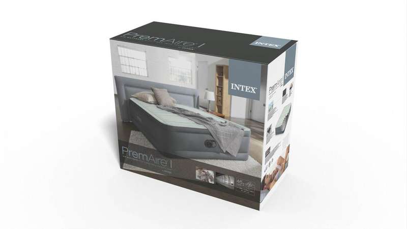 Intex Queen PremAire I Elevated Airbed - Ultimate Comfort with Built-in Pump