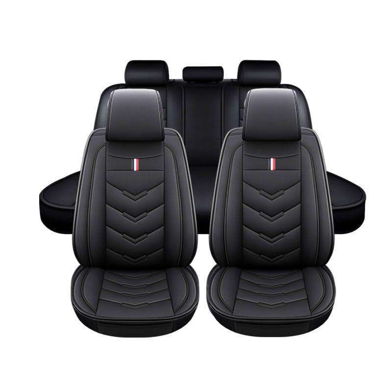 5-Piece Universal PU Leather Car Seat Cover Set  Front & Rear Seat Protection for Most Vehicles