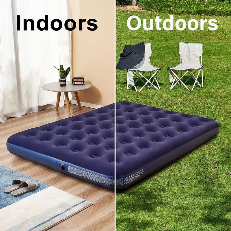 Flocked Double Inflatable Air Mattress - Your Portable Comfort for Camping