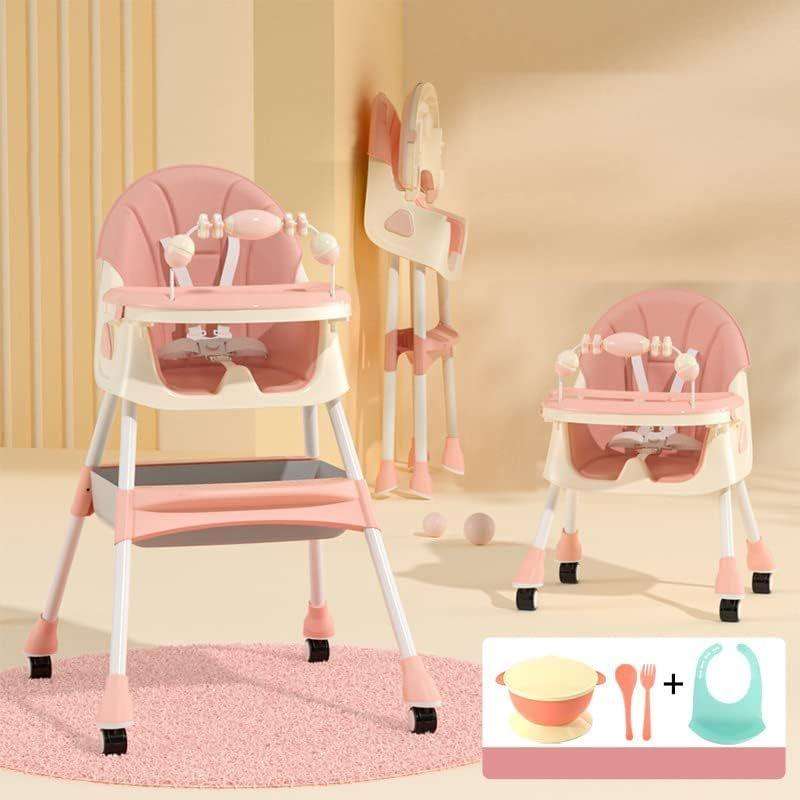 4-in-1 Adjustable Baby High Chair with Removable Double Snack Tray