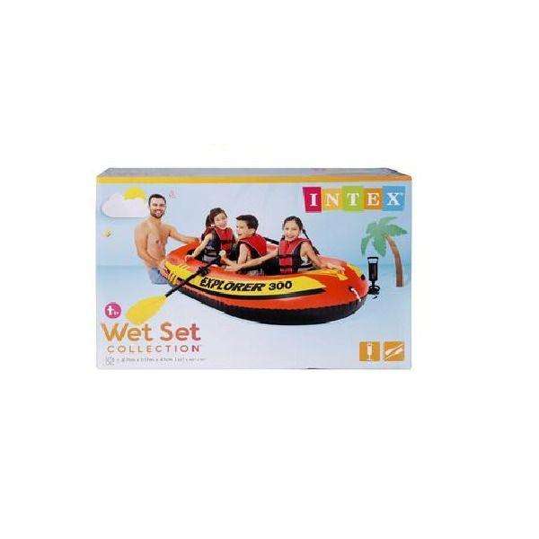 Intex Explorer 300 Inflatable Boat Set  3-Person Raft with Oars & Pump