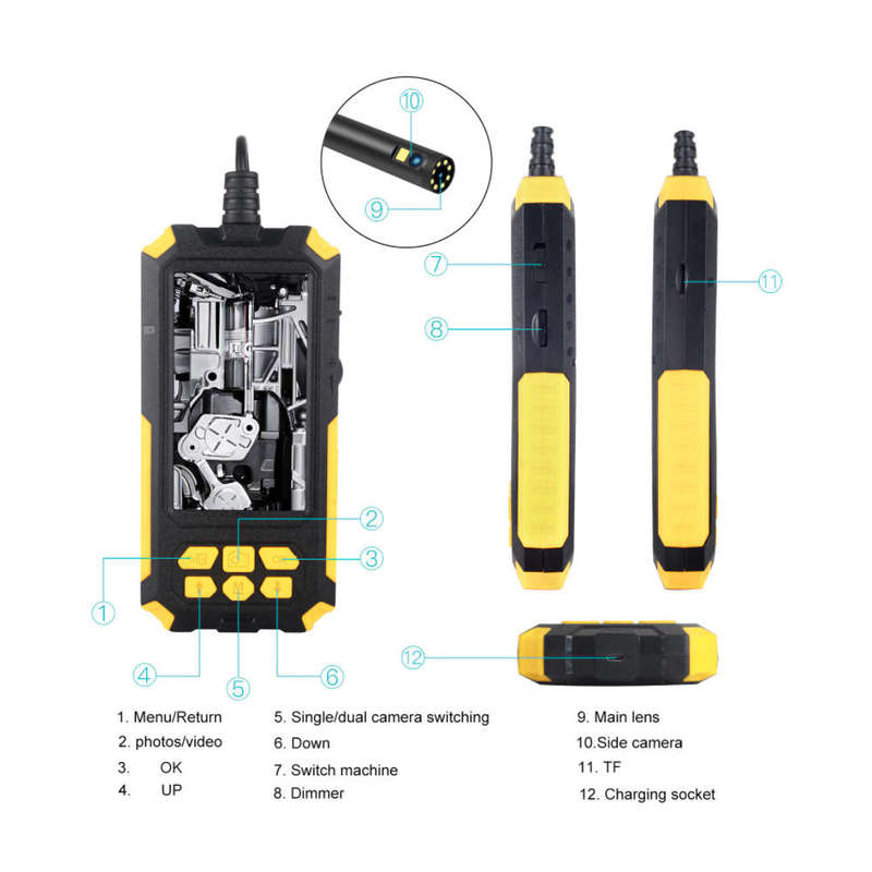 Inspection Camera with LED Light, Flexible Cable & USB/Type-C Comp