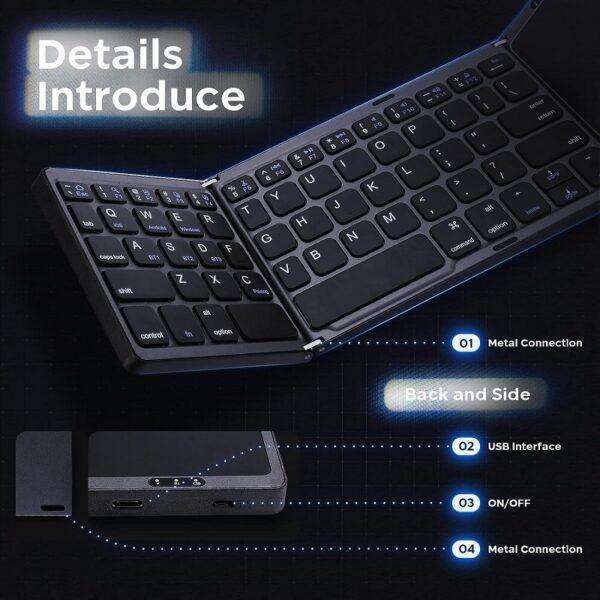 Wireless Bluetooth Keyboard with Touch Mouse Pad  Slim, Portable Keyboard for Smart TVs, Tablets,