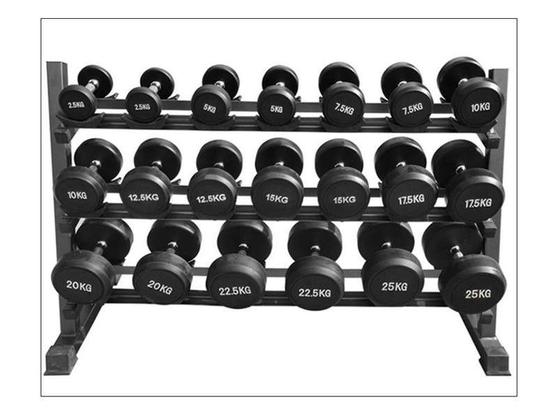 3 Tier Dumbbell Rack with Brackets  Heavy-Duty Free Weight Storage Stand for Home & Gym