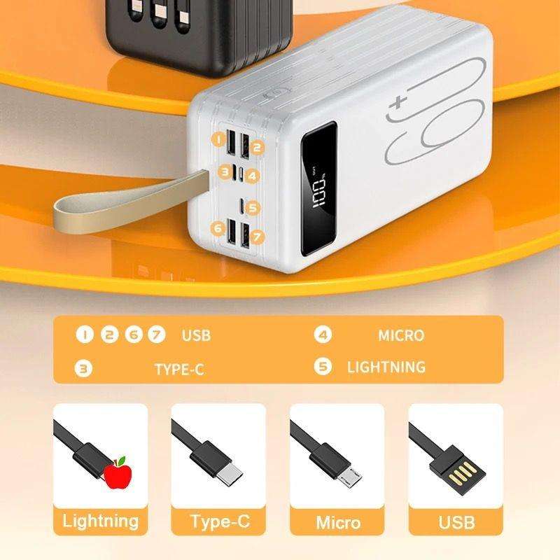 60,000mAh High-Capacity Power Bank with 4 USB Output Ports & Fast Charging  Ultra-Long-Lasting Char