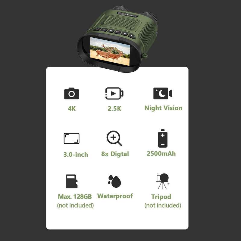 Andowl Q-NV02 Infrared Digital Night Vision Binoculars  Full HD Recording, 300m Range, 64GB SD Card