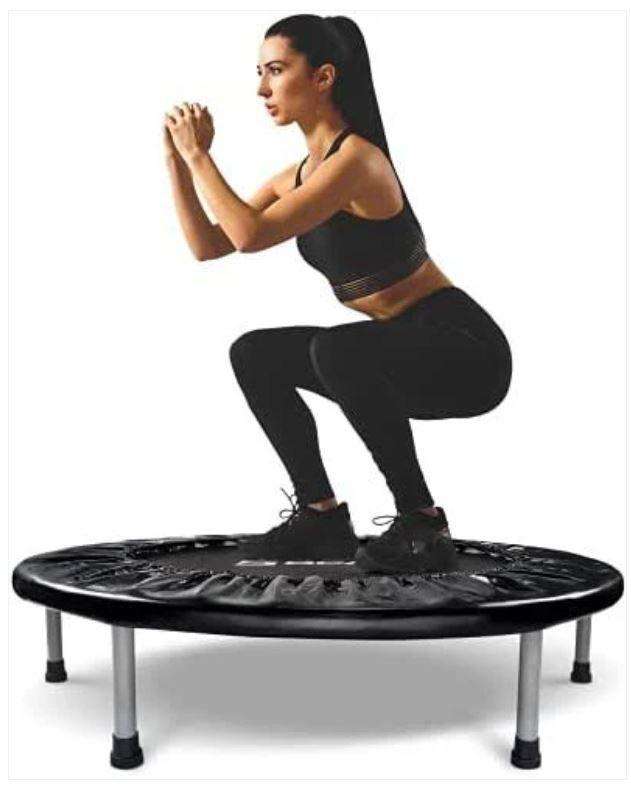 Adjustable Fitness Rebounder Trampoline with Handlebar  Foldable Mini Trampoline for LowImpact Car