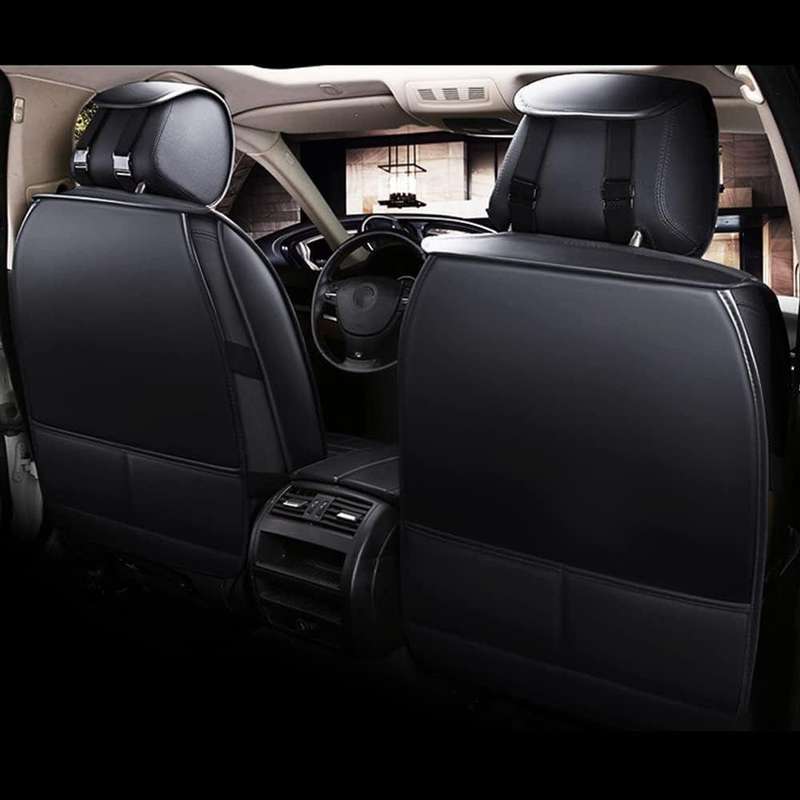 5-Piece Universal PU Leather Car Seat Cover Set  Front & Rear Seat Protection for Most Vehicles