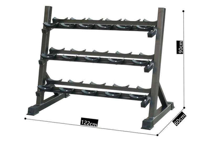3 Tier Dumbbell Rack with Brackets  Heavy-Duty Free Weight Storage Stand for Home & Gym