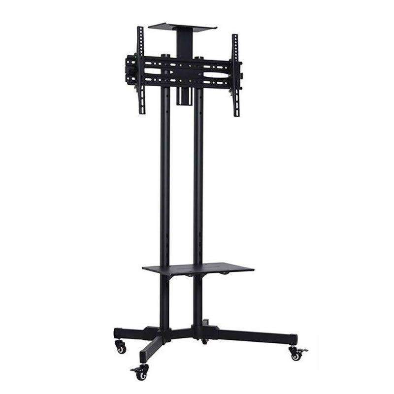 32''65'' Mobile Floor TV Stand with Wheels  Adjustable Height & Tilt  Heavy-Duty Rolling Mount (M