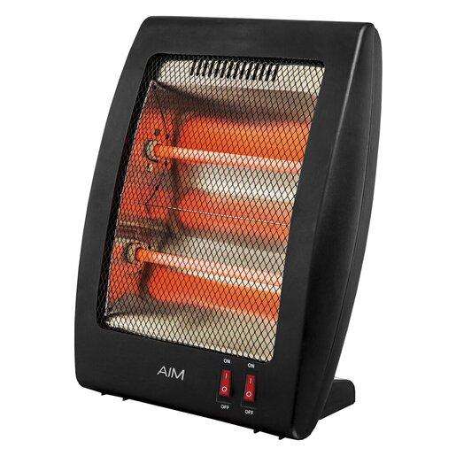 AIM 800W Electric 2 Bar Quartz Heater - Instant Warmth with Overheat Protection