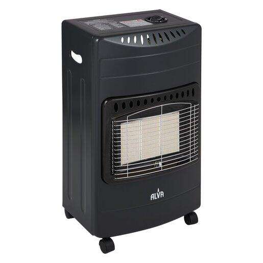 ALVA Black 3-Panel Luxurious Infrared Radiant Gas Heater - Elegant Warmth, Unmatched Safety