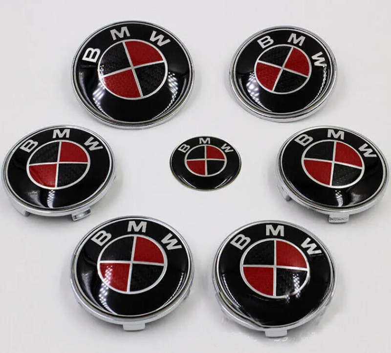 BMW Red and Black Badges/Roundels (7 piece)