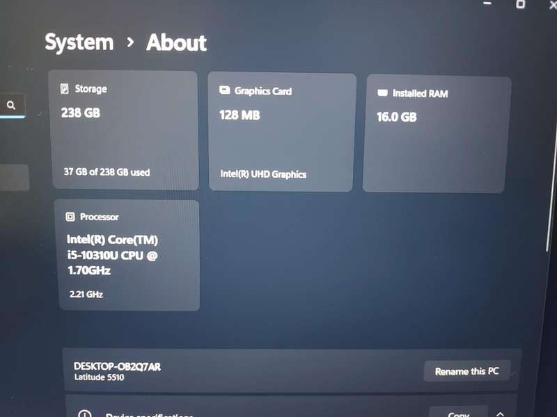 Dell Latitude 5510 10th Gen Core i5