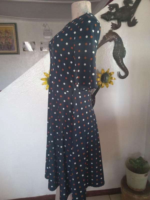 Oakridge Navy Polkadot Dress
