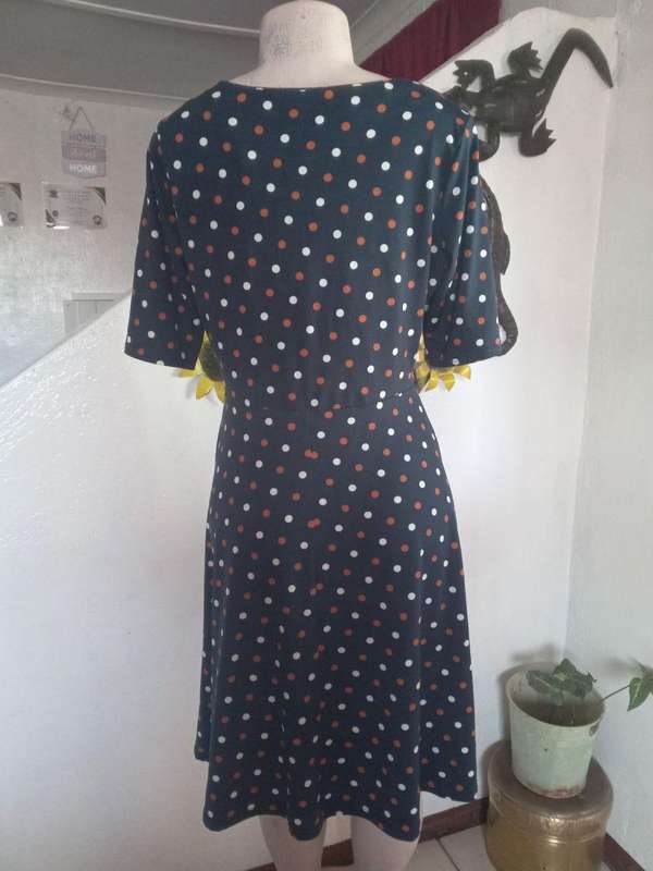 Oakridge Navy Polkadot Dress