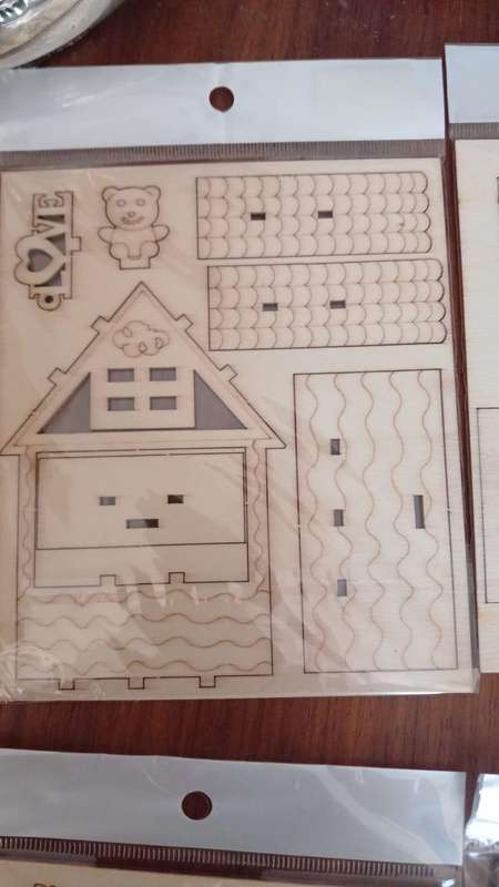 DIY Wooden House Kits for Children  Set of 4 (Puzzle Style)
