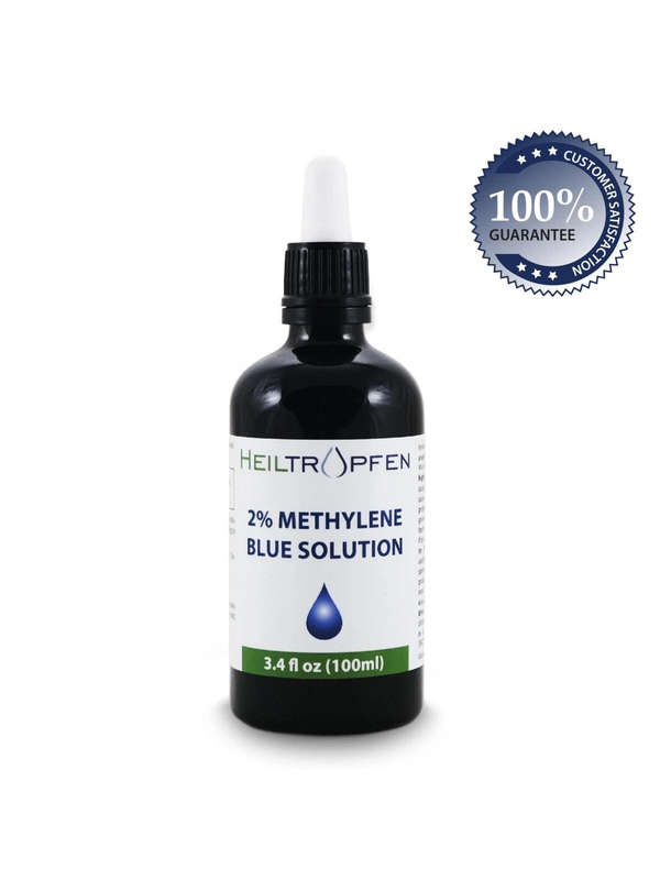 Double Strength 2% Methylene Blue 100 ML - 100% Pure Pharma Grade Certified - Free Shipping