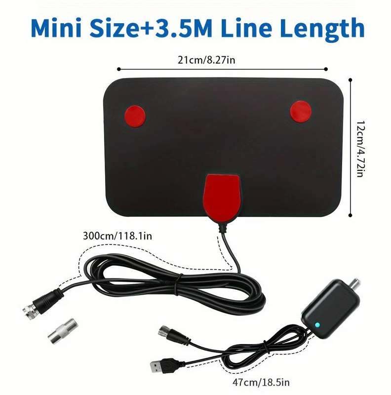 Ultra HD Indoor DTV Antenna with Amplifier - 250 Mile Range, Supports SD/HD/Ultra HD