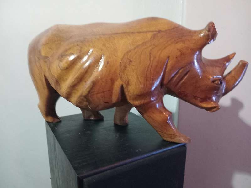 Wooden Rhino 60cm long