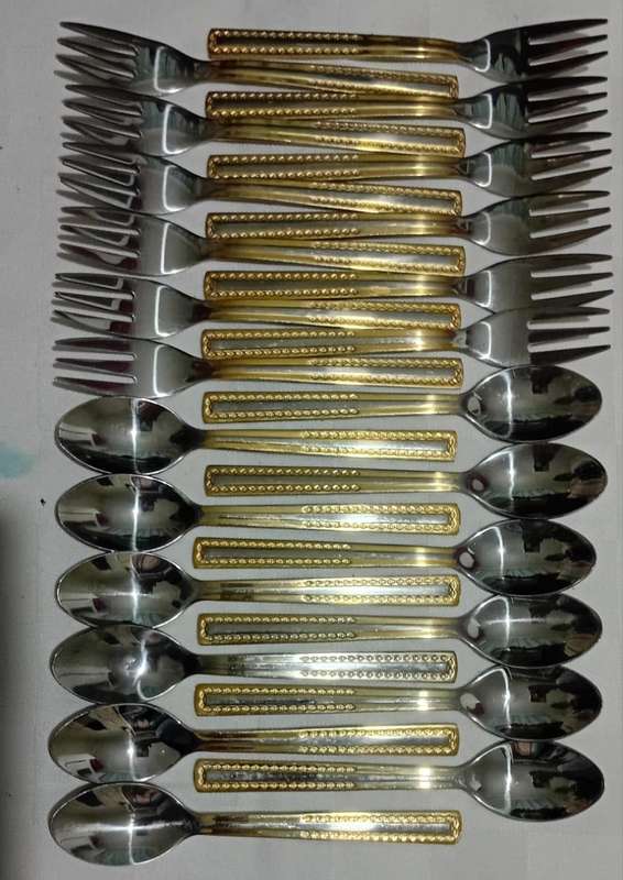 Vintage Solingen 18/10, 24 CT Gold Plated Cutlery Set in Briefcase