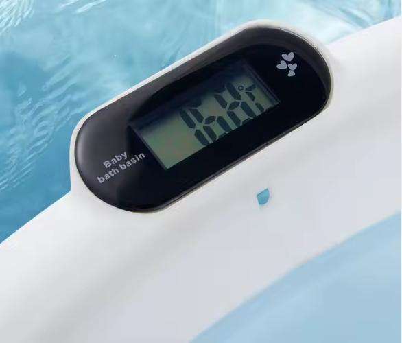 Foldable Baby Bath Tub,Newborn Baby Tub with Soft Bath Mat and Real Time Water Temperature Display