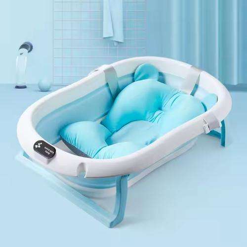 Foldable Baby Bath Tub,Newborn Baby Tub with Soft Bath Mat and Real Time Water Temperature Display