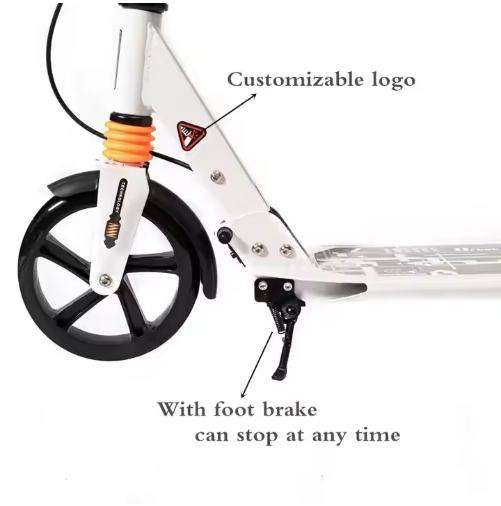 Adult Kick Scooter with Disc Handbrake, Foldable Adjustable Urban Scooter with Dual Suspension