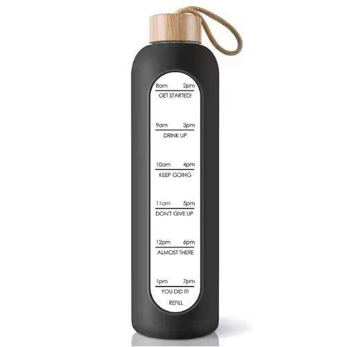 Borosilicate Glass Motivational Water Bottle - 1L