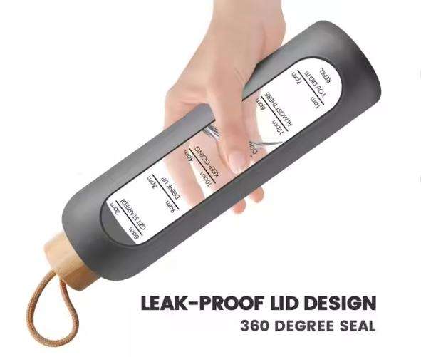 Borosilicate Glass Motivational Water Bottle - 1L