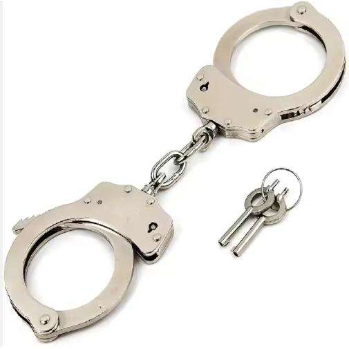 Security Department Metal Carbon Steel Handcuffs Double Locking System Handcuff Stainless