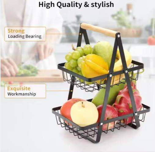2-Tier Home Storage Rack Suitable For Fruits,Vegetables,Snacks For Home