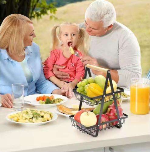 2-Tier Home Storage Rack Suitable For Fruits,Vegetables,Snacks For Home