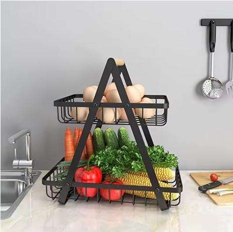 2-Tier Home Storage Rack Suitable For Fruits,Vegetables,Snacks For Home