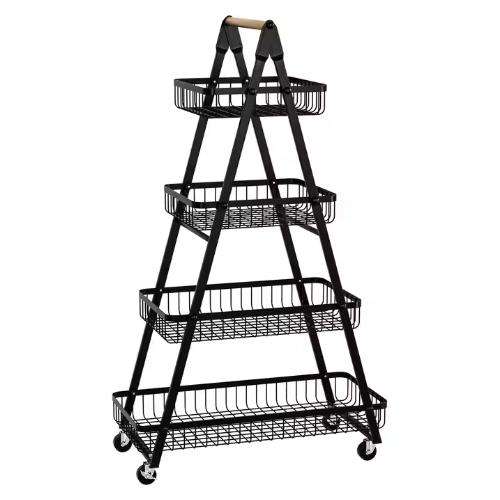 Multi-layer Vegetable Baskets Household Mobile Trolleys Fruit Storage Racks