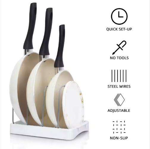 Kitchen Multifunctional Detachable Pot Cover Bowl Rack Cutlery Storage Rack