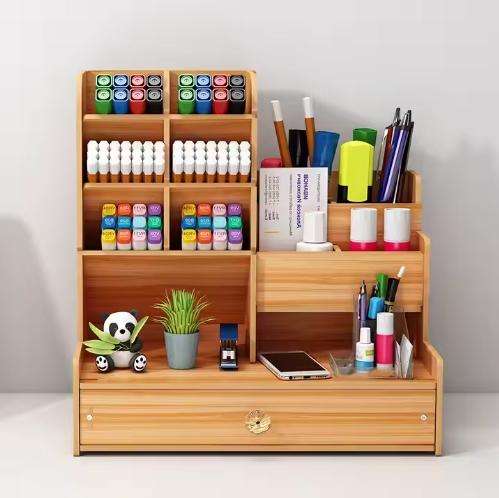 DIY Desk Organizer with Compartment Drawer Desktop Stationery Organizer