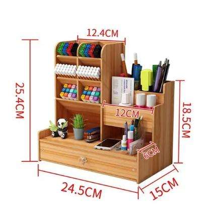 DIY Desk Organizer with Compartment Drawer Desktop Stationery Organizer